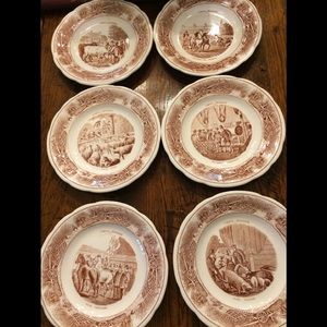 Set of 6 Gien France desert plates
